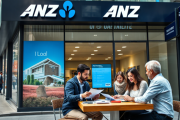 Home buyer exploring ANZ Real Estate loan options.