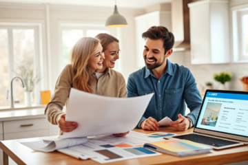A person discussing home renovation plans with a loan advisor from ANZ.