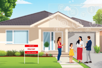A house and financial documents representing ING Australia Real Estate Loan options.