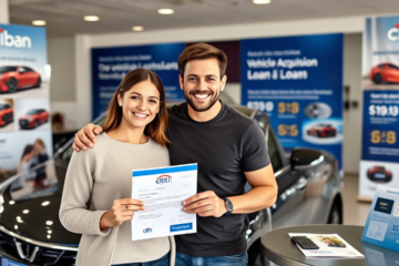 An image illustrating the Citibank Vehicle Acquisition Loan options for purchasing a car.