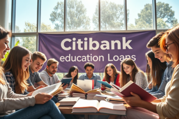 A student reviewing financial options for education funding with Citibank.
