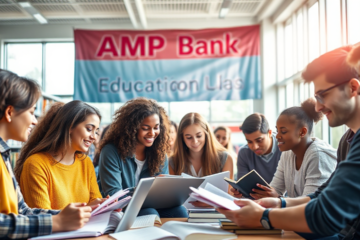 Student reviewing loan options with AMP Bank for education