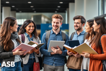 A student reviewing educational loan options at ASB Bank.