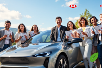 Image depicting HSBC Bank's Vehicle Acquisition Loan for eco-friendly vehicle purchases.