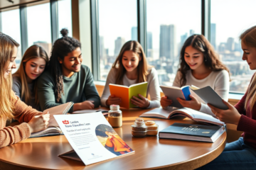 A student reviewing their financing options for education at Canadian Western Bank.