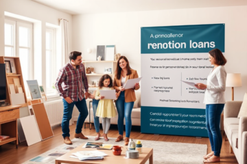 A cozy living room undergoing renovations with new paint and furniture, representing home improvement financing options.