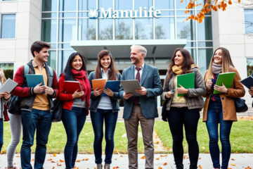 A student reviewing financing options for education loans at Manulife Bank.