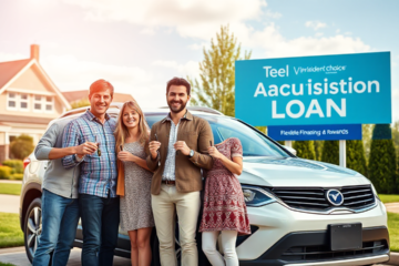 A happy family purchasing their new vehicle with a President's Choice Financial Loan.