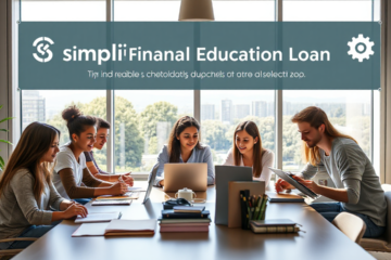 A student studying with a laptop and a notebook, representing the Simplii Financial Education Loan for financing education.