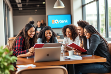 A student reviewing financial options for their education with EQ Bank Education Loan information.