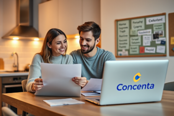A person considering financial options with Concentra Bank for a personal loan.