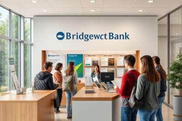 Bridgewater Bank Personal Loan options showcased with a friendly banker assisting a client.