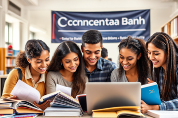 A student reviewing financial documents for a Concentra Bank Education Loan