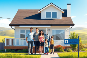 A family working on home renovations with support from Deutsche Bank.
