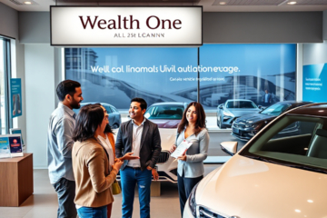 A customer considering a vehicle acquisition loan from Wealth One Bank.