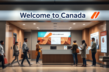 Image showcasing ICICI Bank Canada financial services for newcomers.