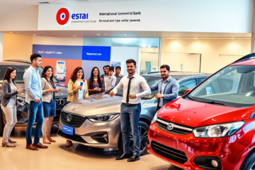 A person exploring vehicle financing options with Mega International Commercial Bank.