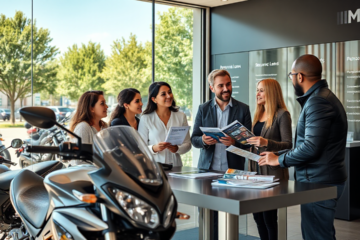 Image depicting various loan types at Motus Bank for motorcycle financing.