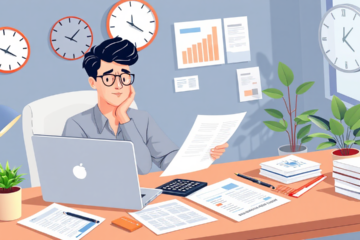 A person calculating credit card debt with a calculator and financial documents.