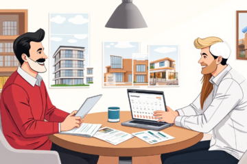 A person discussing mortgage solutions with an advisor at the National Bank of Canada.