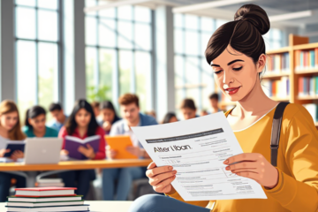 A student considering financial options for their education with Alterna Bank.