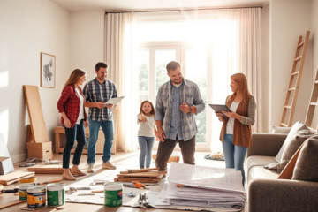 A homeowner planning renovations with Suncorp Bank's loan options.