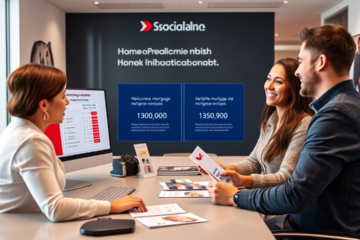 A couple discussing mortgage options with Scotiabank Home Financing Advisor.