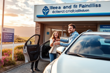 A person discussing auto loan options at Police and Families Credit Union.