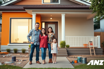 A family discussing renovation plans with ANZ loan options.