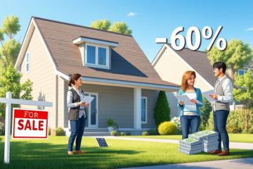An illustration showing the concept of home equity loans and property collateral.