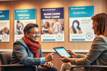 A person reviewing personal loan options from Laurentian Bank of Canada.