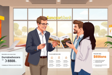 Illustration of Suncorp Bank's loan types and features for personal and business financing.