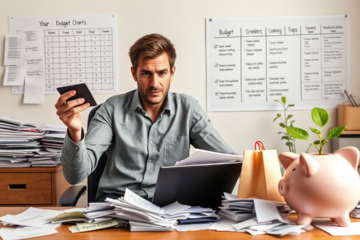 A person reviewing their budget to avoid impulsive spending and achieve better financial control.