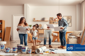 A homeowner discussing renovation loan options with Citibank Australia for home improvement.