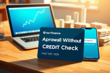 A person holding a credit card symbolizing fast approval without a credit check.