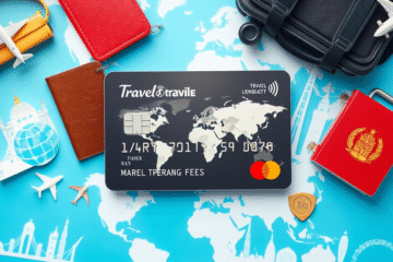 A person traveling internationally with a credit card in hand, highlighting travel rewards and benefits.