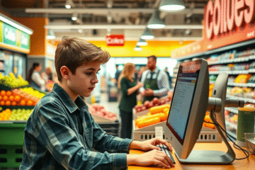 A person reviewing a job application for Coles