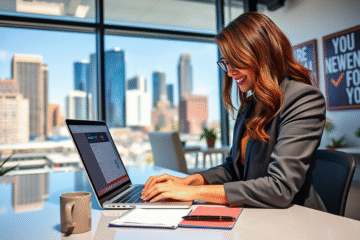 A person looking at job applications for ANZ Bank.