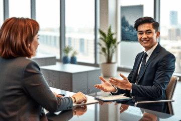 A professional preparing their resume and networking to impress recruiters.
