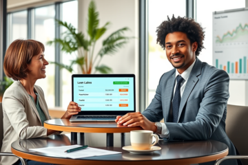 A person calculating finances while considering personal loans ranging from $1,000 to $40,000.